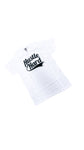 White Hustle Hard (black print)Tee shirts